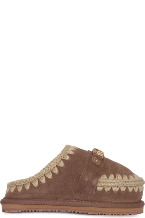 Mou for Men Mou Kids Slipper Suede - Letter Logo