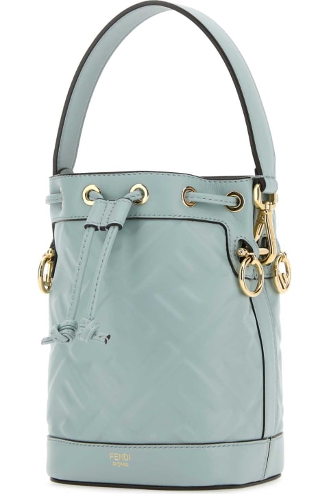 Fendi Bags for Women Fendi Light Blue Leather Mon Tresor Bucket Bag