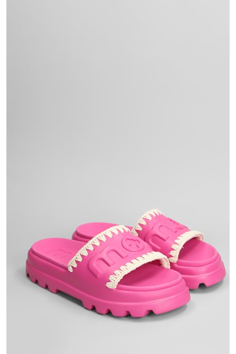 Mou Shoes for Women Mou Eva Onepiece Flats In Fuxia Rubber/plasic