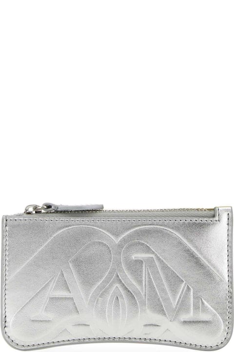 Logo Embossed Zipped Wallet