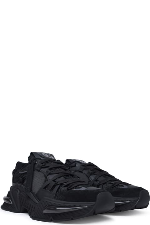 'airmaster' Black Calf Leather Blend Sneakers