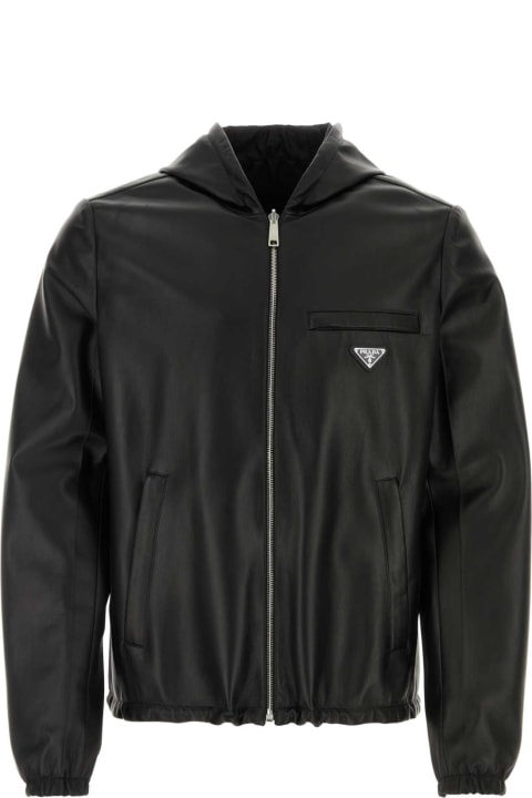 Prada Clothing for Men Prada Black Nappa Leather Reversible Jacket