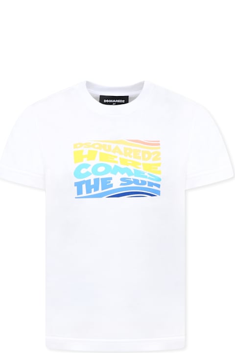 Homeware Dsquared2 White T-shirt For Boy With Logo
