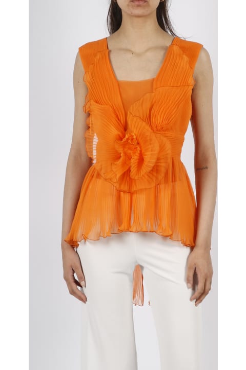 Alberta Ferretti Clothing for Women Alberta Ferretti Pleated Silk Top
