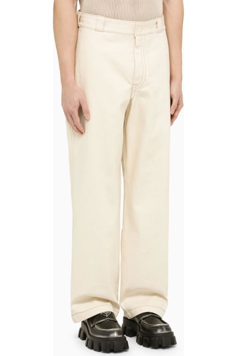 Prada Jeans for Men Prada Ivory Cotton Trousers