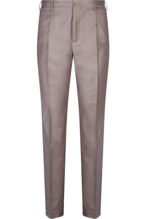 Incotex Pants for Men Incotex Beige Diagonal Wool Trousers