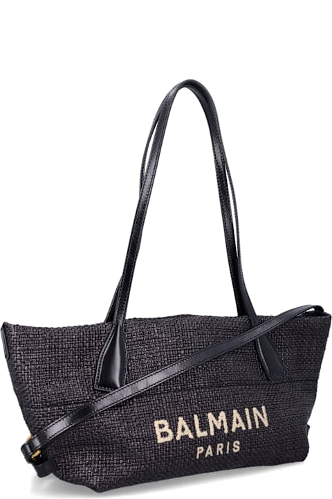 Homeware Balmain Balmain small Track tote bag in raffia