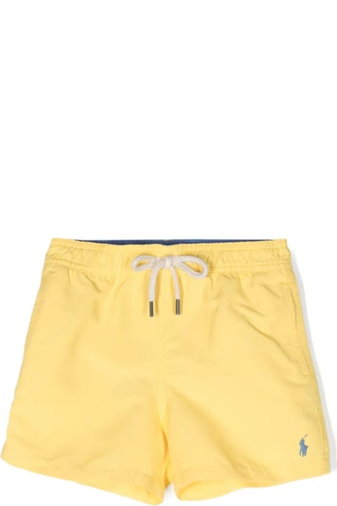 Ralph Lauren Swimwear for Baby Boys Ralph Lauren Yellow Swimwear With Light Blue Pony
