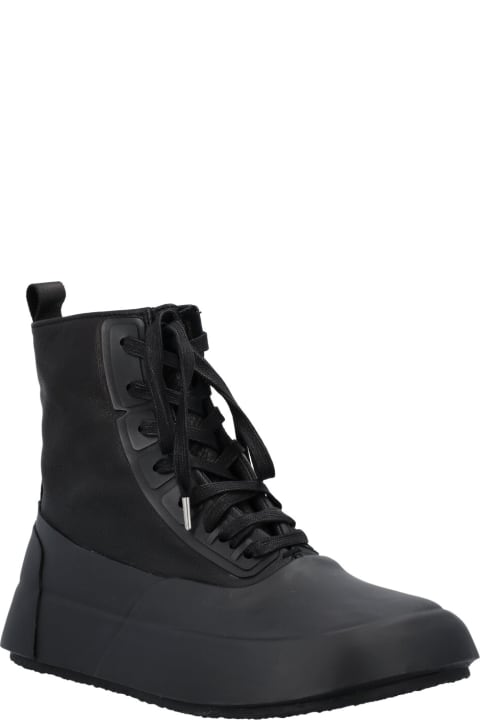 Leather Mix Hi-top Sneakers