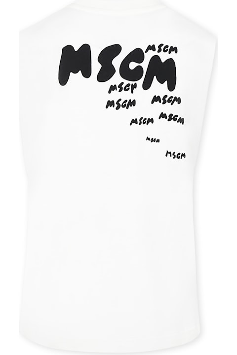Homeware MSGM Ivory Tank Top For Boy With Logo