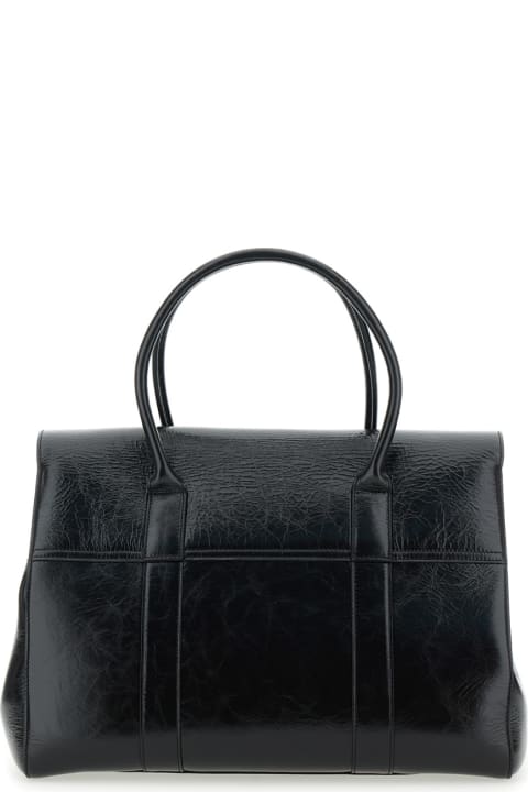 Mulberry Women Mulberry 'bayswater' Black Handbag With Postman's Lock Closure In Leather Woman