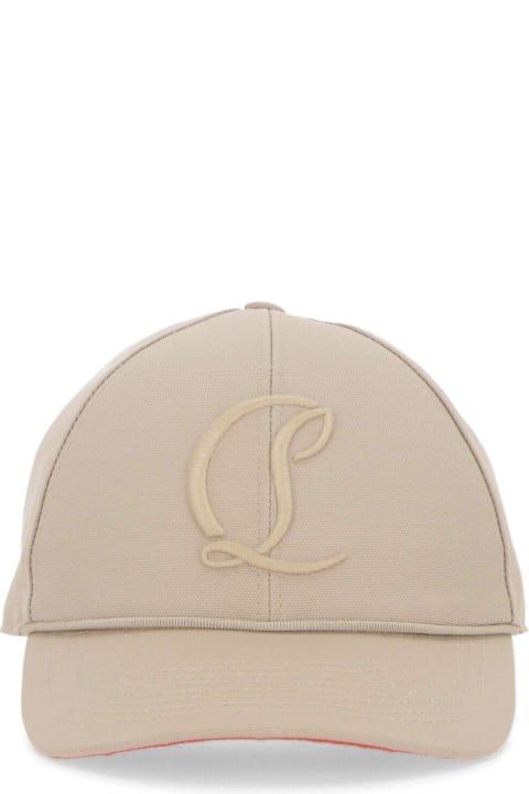 Hats for Men Christian Louboutin Logo Embroidered Baseball Cap
