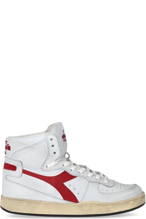 Diadora Heritage Mi Basket Used White Red Hi-top Sneaker