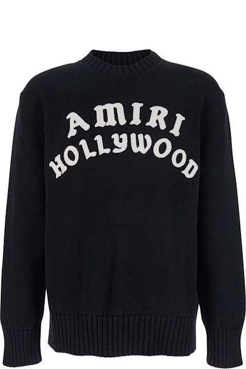 AMIRI Sweaters for Men AMIRI Black Sweater With Maxi Logo Lettering On The Front In Cotton Man