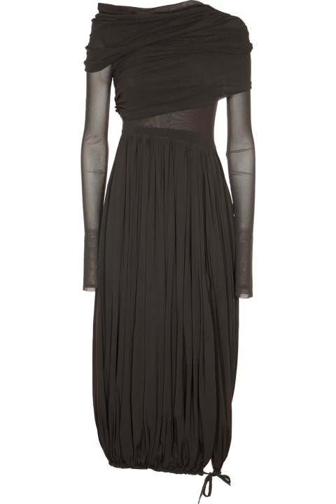 ウィメンズ新着アイテム Philosophy di Lorenzo Serafini Lace-sleeved Pleated Wrap Dress