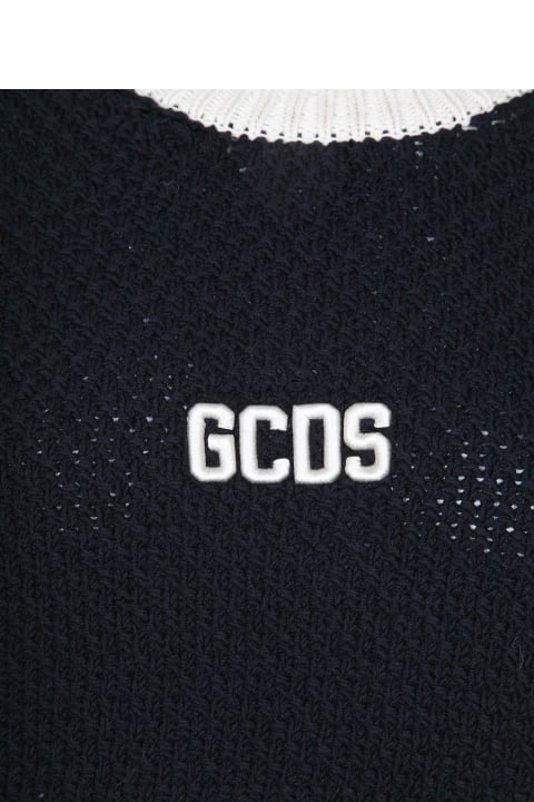 GCDS Sweaters for Women GCDS Sweater In Black Cotton With Crochet Effect