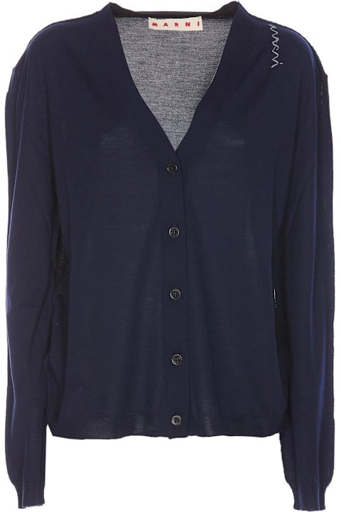 Marni Sweaters for Women Marni Logo Embroidered Knit Cardigan