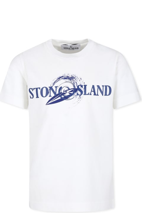 Fashion for Kids Stone Island Junior White T-shirt For Boy Withogo