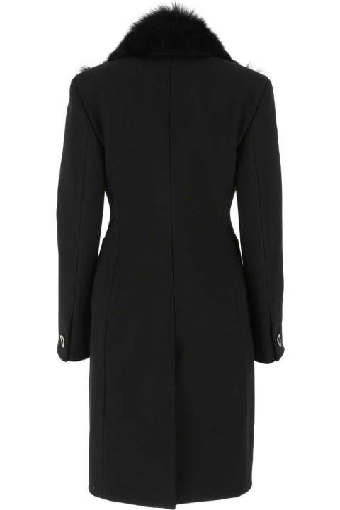 ウィメンズ Bottega Venetaのコート＆ジャケット Bottega Veneta Black Stretch Acrylic Blend Coat