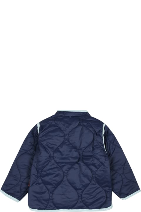 Topwear for Baby Boys Molo Blue Down Jacket Harrie For Baby Kids
