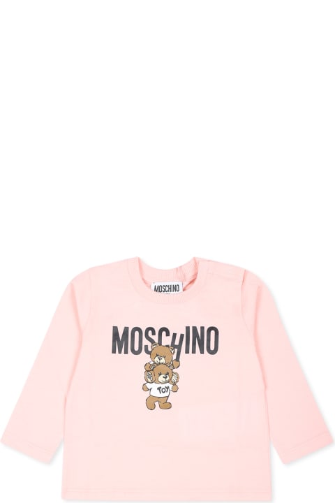 Moschino for Kids Moschino Pink T-shirt For Baby Girl With Teddy Bear