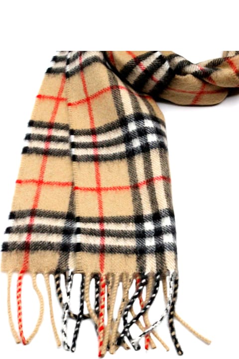 Burberry for Kids Burberry Scarf In Pure And Soft Cashmere With Check Pattern And Fringes At The Hem Measuring 130 X 20