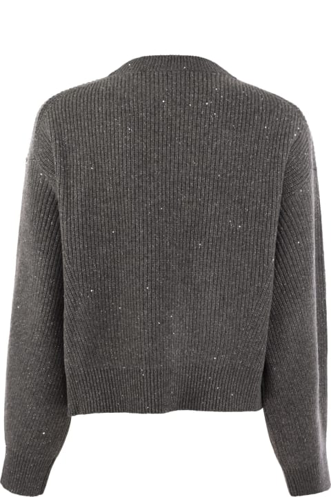 Sweaters for Women Brunello Cucinelli Dazzling Ribbed Sweater In Cashmere And Wool