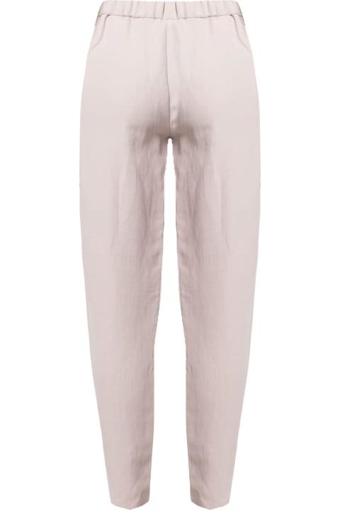 Pants & Shorts for Women Fabiana Filippi Powder Pink Linen Blend Trousers