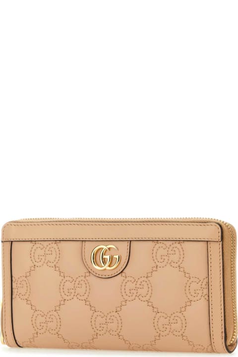 Gucci Sale for Women Gucci Powder Pink Leather Lion Gg Wallet