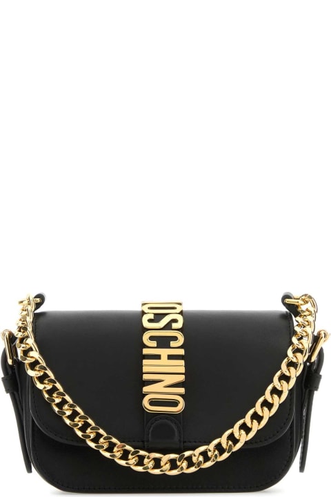 Moschino Shoulder Bags for Women Moschino Black Leather Shoulder Bag