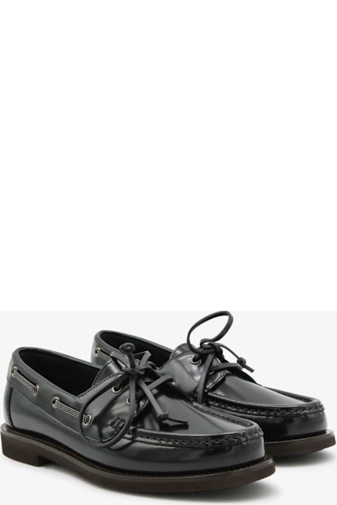 أدوات منزلية Brunello Cucinelli Black Leather Loafers