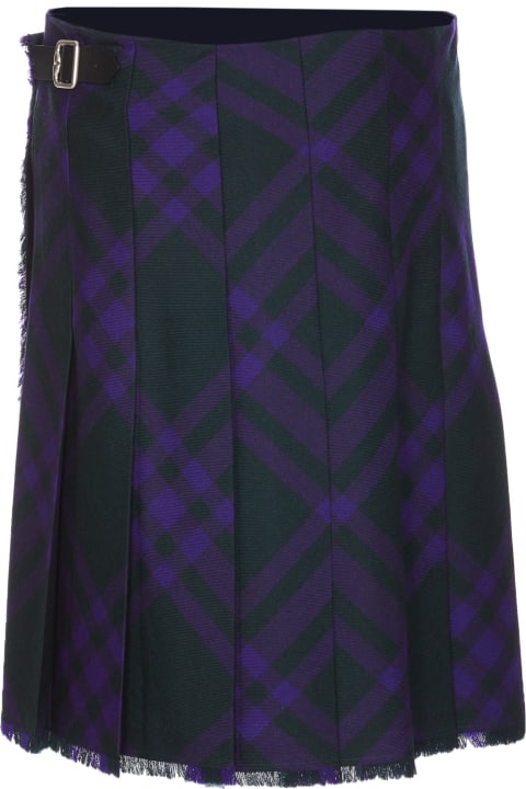 Skirts for Women Burberry Check Wool Kilt