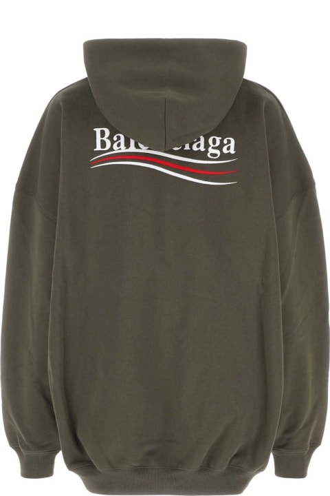 Balenciaga Fleeces & Tracksuits for Women Balenciaga Military Green Cotton Oversize Sweatshirt