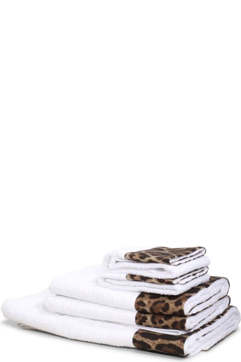 Dolce & Gabbana Swimwear for Men Dolce & Gabbana White Cotton 5pack Towel Set