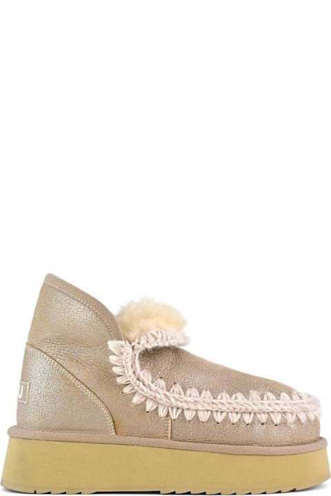 Homeware Mou Mini Eskimo Platform Boot In Stone Metalic