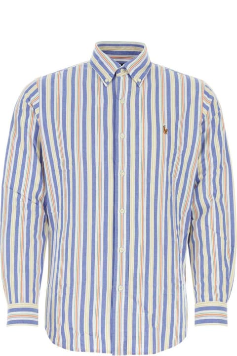 メンズ新着アイテム Polo Ralph Lauren Logo Embroidered Striped Shirt Polo Ralph Lauren