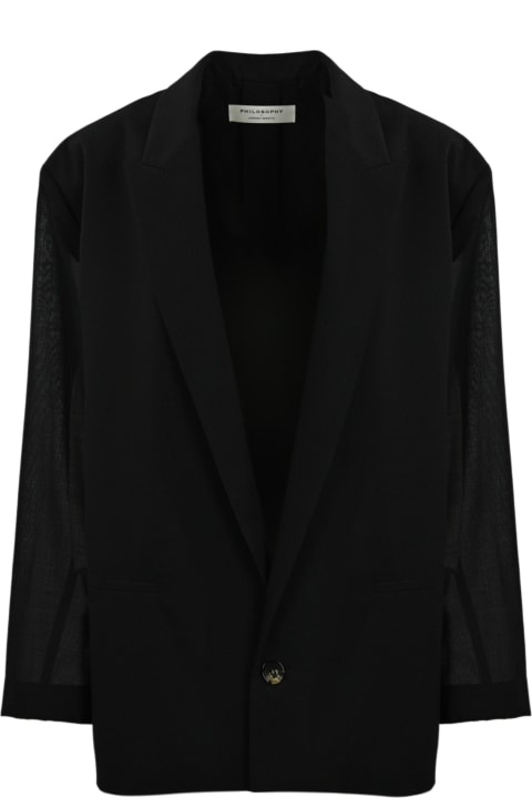 Philosophy di Lorenzo Serafini Coats & Jackets for Women Philosophy di Lorenzo Serafini Oversized Wool Voile Jacket