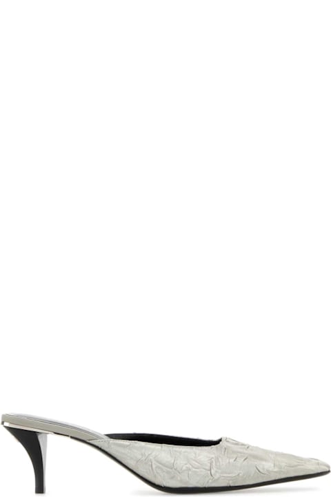 Gucci Silver Fabric Mules