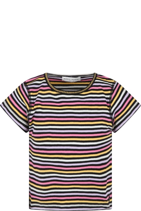 Multicolor T-shirt For Girl With Logo