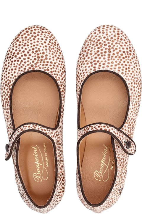 インテリア Bonpoint Ella Leopard Print Leather Mary Janes Bonpoint For Girl