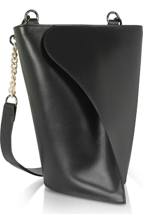 Black Layla Leather Shoulder Bag
