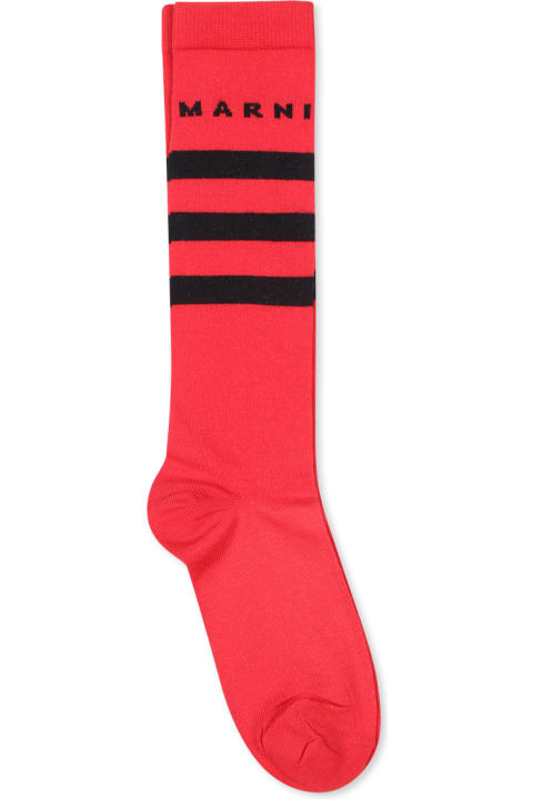 Marni Underwear for Boys Marni Red Socks For Kids With Logo