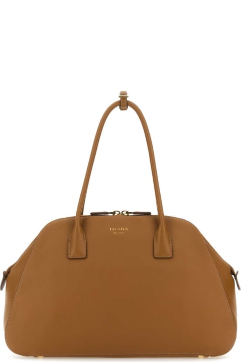Prada Luggage for Women Prada Caramel Leather Medium Shopping Bag