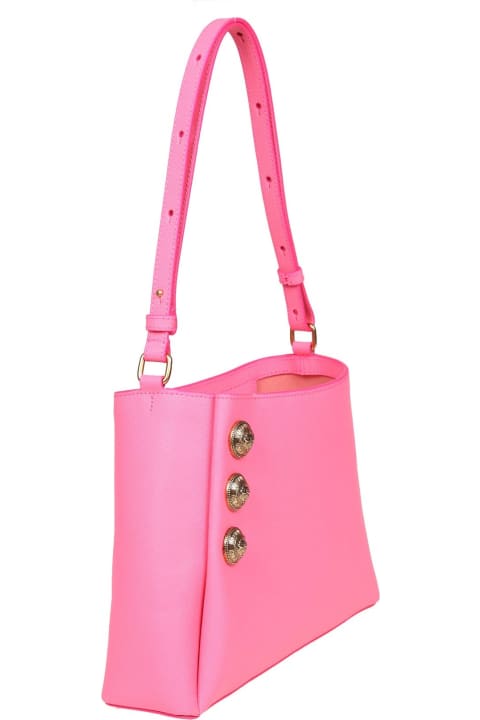 Balmain for Women Balmain Balmain Emblem Shoulder Bag In Pink Leather