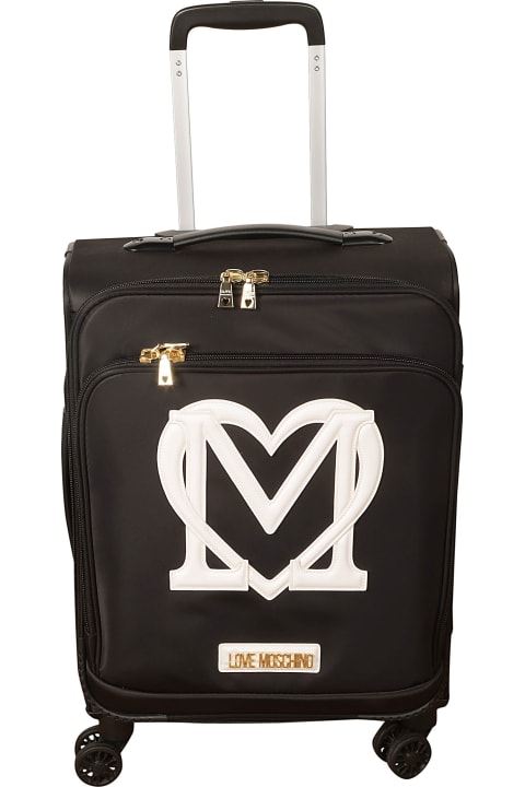 Love Moschino Luggage for Women Love Moschino Heart Patched Two-way Zipped Trolley Luggage