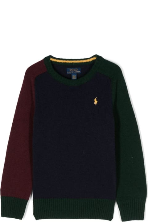 Ralph Lauren Sweaters & Sweatshirts for Boys Ralph Lauren Red, Blue And Green Wool And Cashmere Pullover