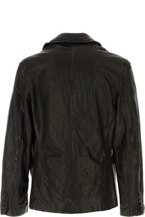 Yohji Yamamoto for Men Yohji Yamamoto Slate Leather Jacket