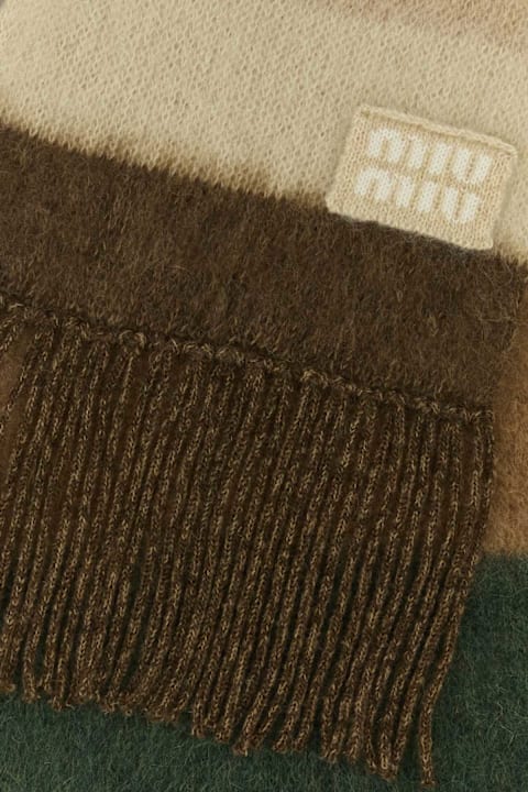 Miu Miu Accessories for Women Miu Miu Embroidered Mohair Blend Scarf