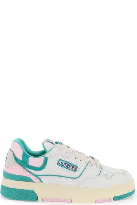 Autry for Women Autry Clc Sneakers In White And Green Leather