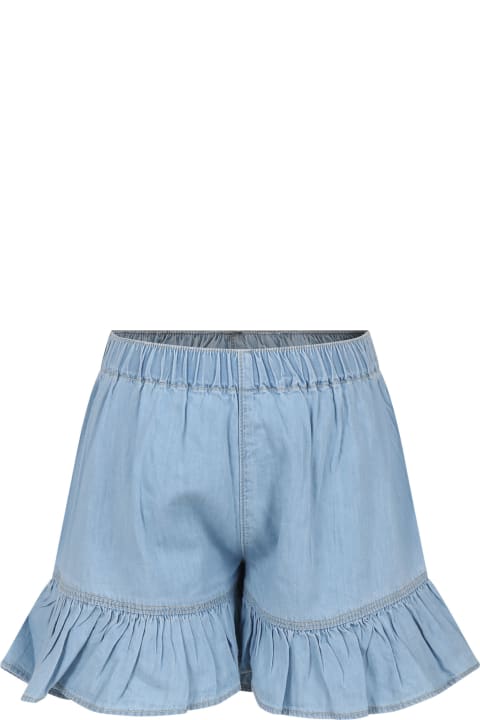 Molo Bottoms for Girls Molo Blue Shorts For Girl